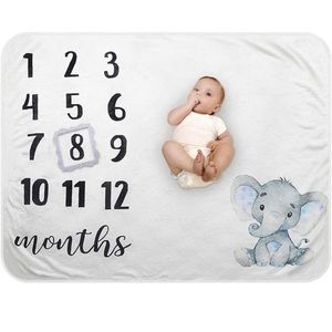 Elephant Baby Monthly Milestone Blanket